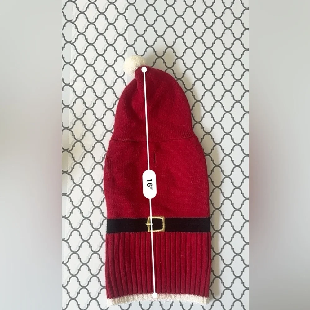 Santa sweater for small dogs. Black Belt Design